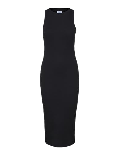 VERO MODA Damen Vmlavender Sl Calf Dress VMA Noos Kleid, Black, L von VERO MODA