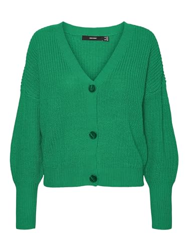 VERO MODA Damen Vmlea Ls V-neck Cuff Cardigan Noos Strickjacke, Bright Green, XS von VERO MODA