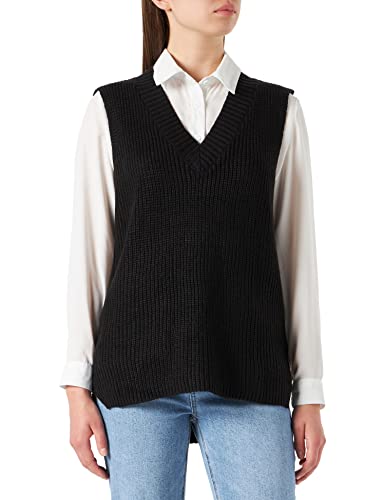 VERO MODA Damen Vmlea Sl V-neck Long Vest Noos Pullunder, Schwarz, L EU von VERO MODA