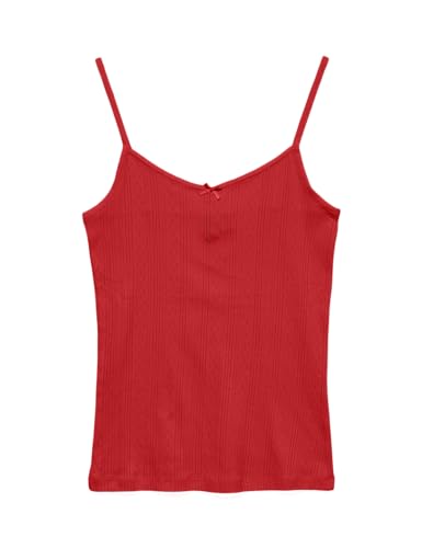 VERO MODA Damen Vmlisa Pointelle Singlet Top JRS Noos, Fiery Red, Large von VERO MODA