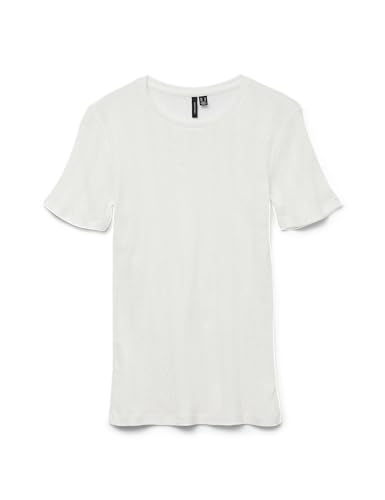 VERO MODA Damen Vmlisa Pointelle Ss Top JRS Noos, Snow White, X-Small VERO MODA Damen Vmlisa Pointelle Ss Top JRS Noos, Snow White, X-Small von VERO MODA
