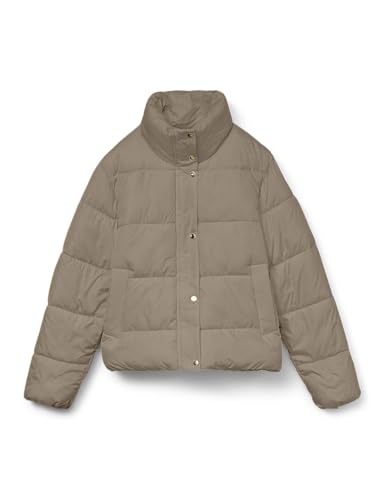 VERO MODA Damen Vmmaggy Short Jacket Ga Boo Steppjacke, Silver Mink, M von VERO MODA