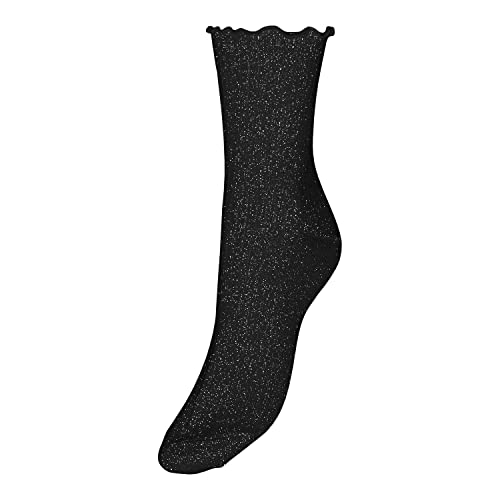 VERO MODA Damen Vmmagic Glitter Noos Socken, Schwarz, Einheitsgröße EU von VERO MODA