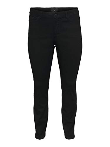 VERO MODA Damen Vmmanya Rw Slim Bl - K Curve Noos Jeans, Black, 54 EU von VERO MODA