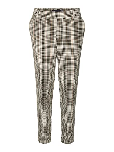 VERO MODA Damen Vmmaya Mr Loose Lin Check Pant Noos Hose, Tobacco Brown, S EU von VERO MODA