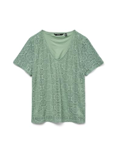 VERO MODA Damen Vmmaya Ss V Neck Top JRS SPE, Hedge Green, Small VERO MODA Damen Vmmaya Ss V Neck Top JRS SPE, Hedge Green, Small von VERO MODA