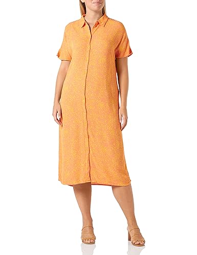 VERO MODA Damen Vmmenny Calf Shirt Dress WVN Ga Kleid, Georgia Peach/AOP:melin, M EU von VERO MODA