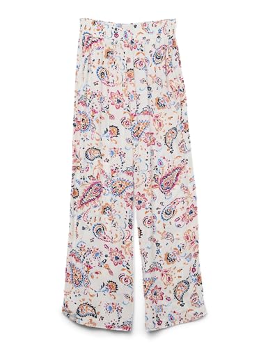 VERO MODA Damen Vmmenny Hw Wide Pants WVN Ga, Cloud Dancer, X-Small von VERO MODA