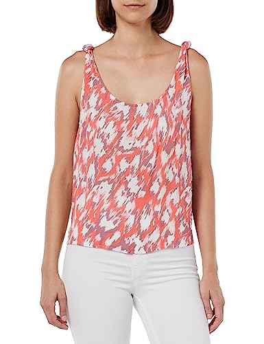 VERO MODA Damen Vmmenny Singlet WVN Ga Top, Georgia Peach/AOP:Mette, L EU von VERO MODA