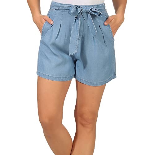 VERO MODA Damen VMMIA HR LOOSE SUMMER SHORTS GA Hose,, per pack Blau (Light Blue Denim Light Blue Denim), W(Herstellergröße: M) von VERO MODA