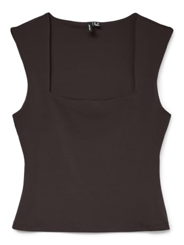 VERO MODA Damen Vmmillion Sl Square Neck Top JRS Noos, Chocolate Torte, Medium von VERO MODA