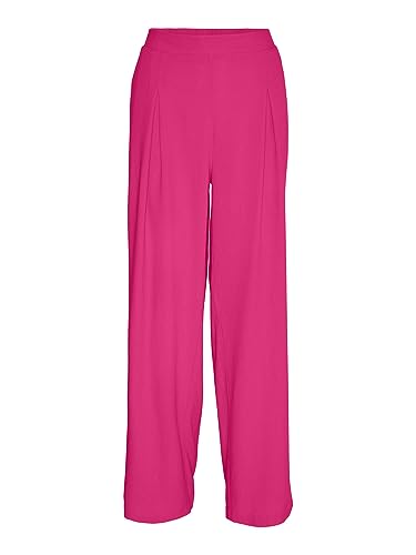 VERO MODA Damen Vmmymilo Hw Wide Pants WVN Ga Hose, Pink Yarrow, L EU von VERO MODA