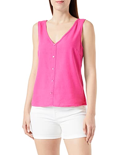 VERO MODA Damen Vmmymilo Sl V-Neck Shirt WVN Ga Tank Top, Pink Yarrow, L EU von VERO MODA