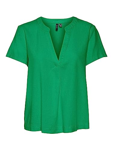 VERO MODA Damen Vmmymilo Ss WVN Ga Top, Bright Green, XS von VERO MODA