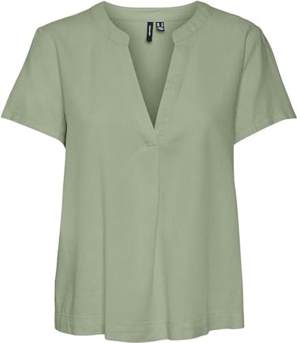 VERO MODA Damen Vmmymilo Ss WVN Ga Top, Reseda, XS von VERO MODA