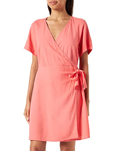 VERO MODA Damen Vmmymilo Wide Wrap Short Dress WVN Ga Wickelkleid, Georgia Peach, L EU von VERO MODA