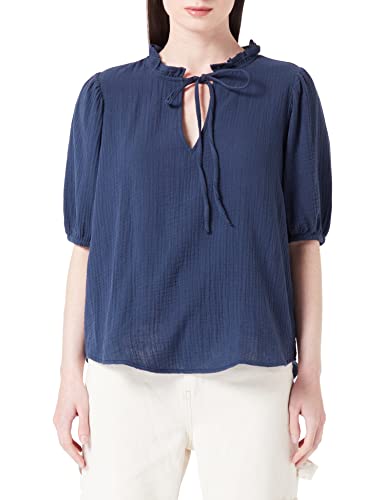 VERO MODA Damen Vmnatali Nia 2/4 Wide Top WVN Bluse, Navy Blazer, S EU von VERO MODA