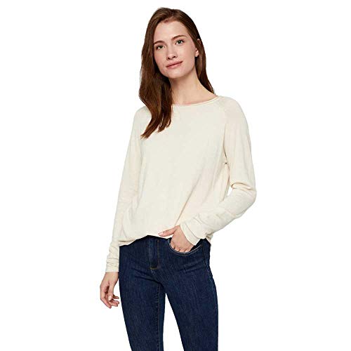 VERO MODA Damen Pullover Vmnellie Glory Ls Long Blouse Noos, Cremefarben (Birch Birch), XL von VERO MODA