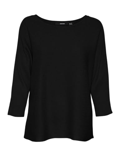 VERO MODA Damen Vmnora 3/4 Boatneck Blouse Noos Pullover, Schwarz, M EU von VERO MODA