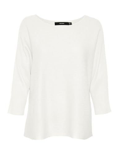 VERO MODA Damen Vmnora 3/4 Boatneck Blouse Noos Pullover, Snow White, XXL EU von VERO MODA