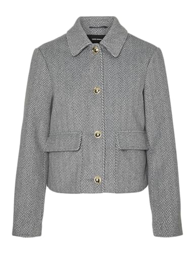 VERO MODA Damen Vmpatty Short Jacket Boo Jacke, Medium Grey Melange, XS von VERO MODA