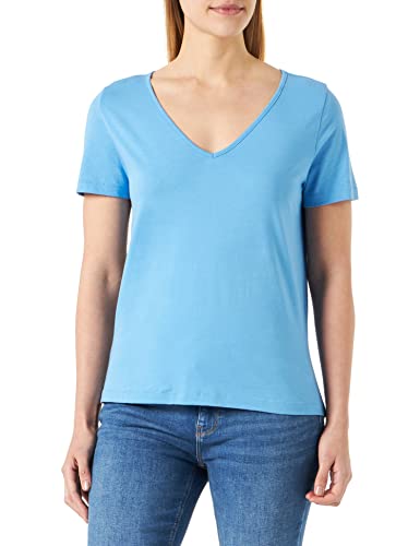 VERO MODA Damen Kleid Vmpaula S/S V-neck T-shirt Noos, Little Boy Blue, L von VERO MODA