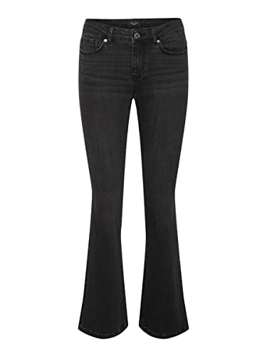 VERO MODA Damen Vmpeachy Mr Flared Vi1100 Noos Jeans, Black Denim, XS / 32L EU VERO MODA Damen Vmpeachy Mr Flared Vi1100 Noos Jeans, Black Denim, XS / 32L EU von VERO MODA