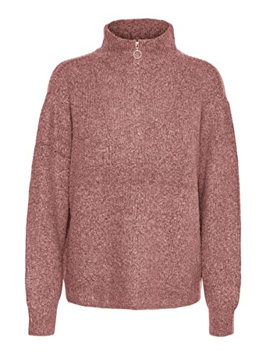 VERO MODA Damen Vmplaza Zip Blouse Ga Boo Pullover, Old Rose, L EU von VERO MODA