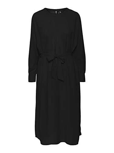 VERO MODA Damen Vmpolliana Inge Calf Dress Wvn Ga Kleid, Schwarz, XS EU VERO MODA Damen Vmpolliana Inge Calf Dress Wvn Ga Kleid, Schwarz, XS EU von VERO MODA