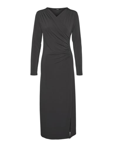VERO MODA Damen VMRASMINE LS V-Neck 7/8 Dress JRS GA Jerseykleid, Asphalt, Small von VERO MODA