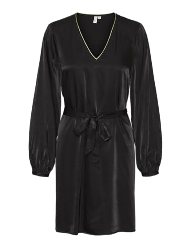 VERO MODA Damen Vmrikka L/S Short Dress WVN Btq Ga Minikleid, Black/Detail:Gold Neckline Edge, X-Small VERO MODA Damen Vmrikka L/S Short Dress WVN Btq Ga Minikleid, Black/Detail:Gold Neckline Edge, X-Small von VERO MODA