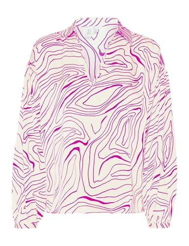 VERO MODA Damen Vmrobin L/S V-Neck Top WVN Exp Btq Ga Langarmshirt, Birch/AOP:Robin PINK, M von VERO MODA