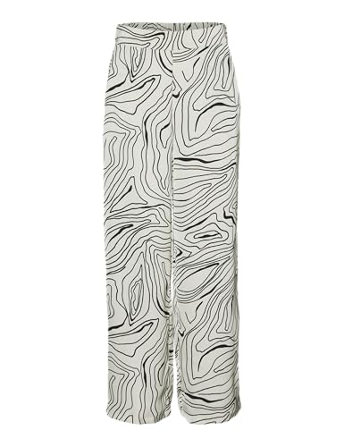 VERO MODA Damen Vmrobin Mw Wide Pants WVN Exp Btq Ga Stoffhose, Birch/AOP:Robin, S von VERO MODA