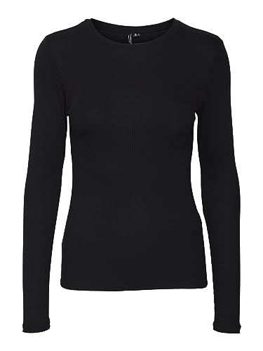 VERO MODA Damen Vmroma Ls Slim Top JRS Noos, Schwarz, XS VERO MODA Damen Vmroma Ls Slim Top JRS Noos, Schwarz, XS von VERO MODA