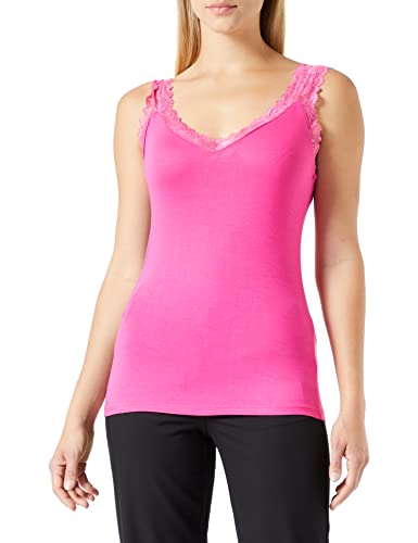 VERO MODA Damen Vmrosa Sl Top Noos T Shirt, Pink Yarrow, XS von VERO MODA