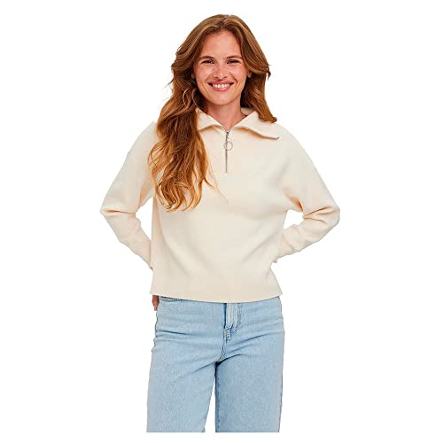 VERO MODA Damen Vmsaba Stripe High Neck Blouse Ga Noos Pullover, Birch 2, L EU von VERO MODA