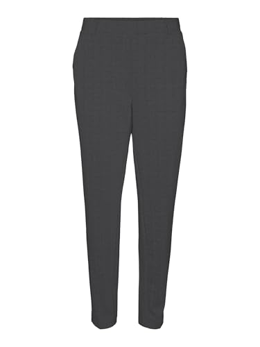VERO MODA Damen Vmsilva Mw Tapered Pant Stoffhose, Black/Detail:Asphalt Herringbone, XS/ 30L von VERO MODA
