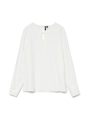 VERO MODA Damen Vmsonja Ls Top WVN Ga Langarmbluse, Snow White, X-Large von VERO MODA