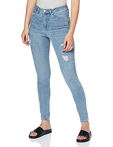 VERO MODA Damen Vmsophia Hr Skinny Destr Am314 Noos Jeans, Light Blue Denim, L / 32L EU von VERO MODA