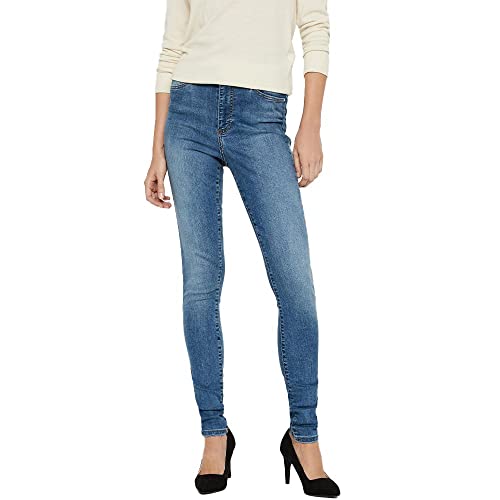 VERO MODA Damen Vmsophia Hw Skinny Lt Bl Noos Ci Jeans, Light Blue Denim, 27W 34L EU von VERO MODA