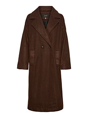 VERO MODA Damen Vmspencer Long Coat Noos Mantel, Coffee Bean/Detail:Solid, L EU von VERO MODA