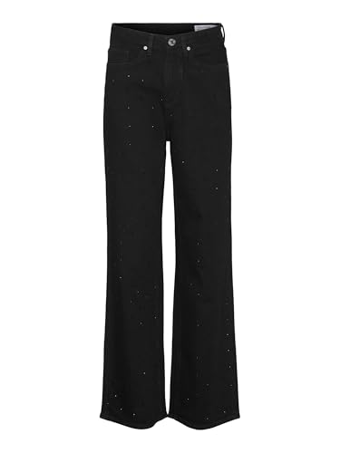 VERO MODA Damen VMTESSA HR Wide RHINES RA118 GA Weite Jeans, Black, 28W x 34L von VERO MODA