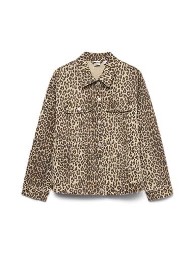 VERO MODA Damen Vmtessa Ls Oversize Denim AOP Jacket NOO, Silver Mink, m von VERO MODA