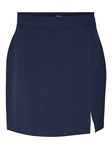 VERO MODA Damen Vmtroian Mr Mini Slit Skirt Rock, Navy Blazer, XL EU von VERO MODA