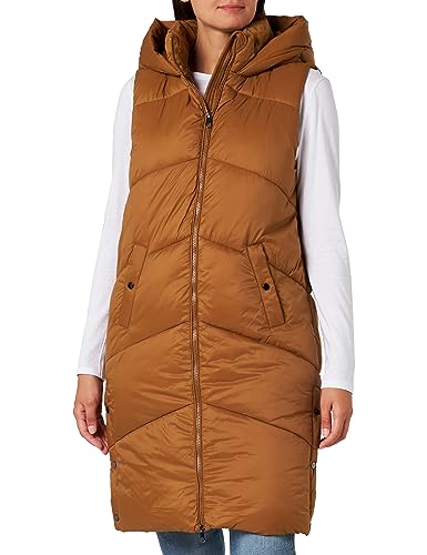 VERO MODA Damen 3/4-lange Steppweste VMUppsala Hood gesteppte Mantelweste 10296844 Rubber S von VERO MODA