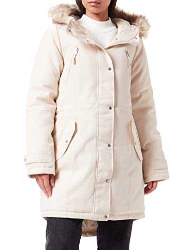 VERO MODA Damen Winterjacke Parka VMTrack mit Fell-Kapuze 10267006 oatmeal M von VERO MODA