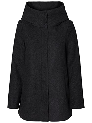 VERO MODA Damen VMHYPER CLASS WOOL JACKET NOOS Mantel,, per pack Grau (Dark Grey Melange Dark Grey Melange), 36 (Herstellergröße: S) von VERO MODA