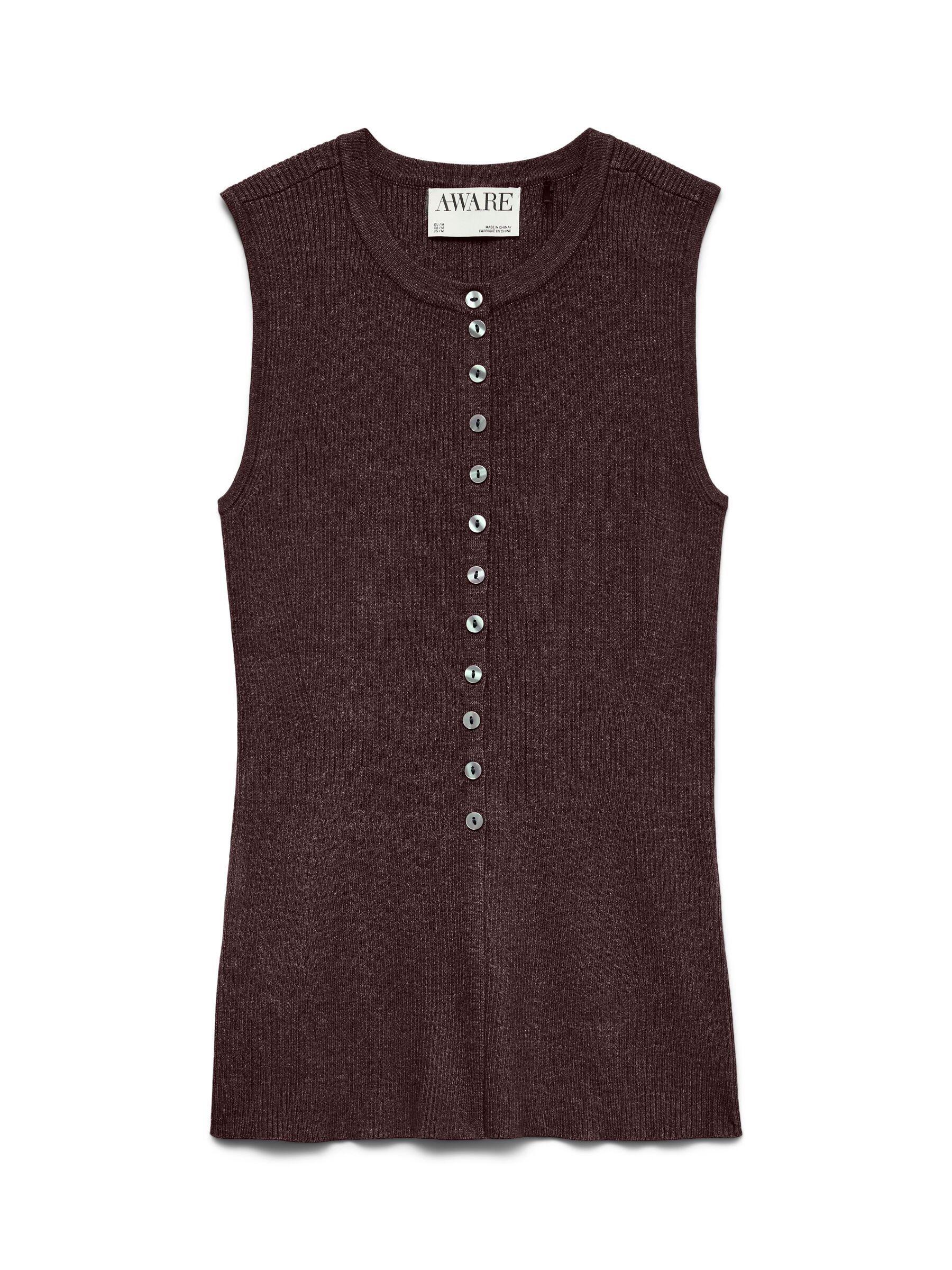 VERO MODA - Ein Pullunder ist immer eine gute Wahl, ob als ... chocolate plum - Gr. - XS von VERO MODA