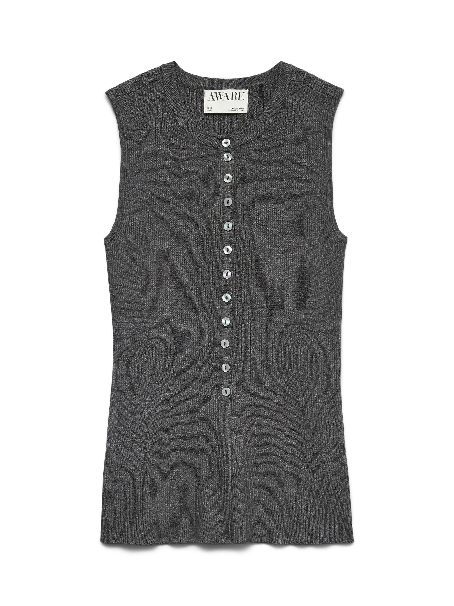 VERO MODA - Ein Pullunder ist immer eine gute Wahl, ob als ... dark grey melange - Gr. - M von VERO MODA