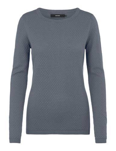 VERO MODA Eleganter Feinstrick Pullover Strukturmuster Rundhals Longsleeve VMCARE Sweater von VERO MODA